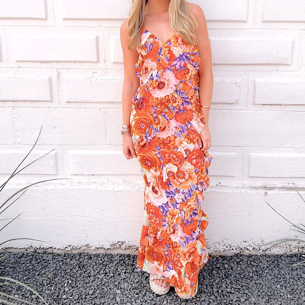 BuddyLove | Finley | Ruffled Floral Maxi Dress